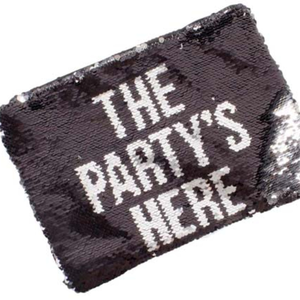 The Party's Here Sequin Carry-All Make-up Bag
